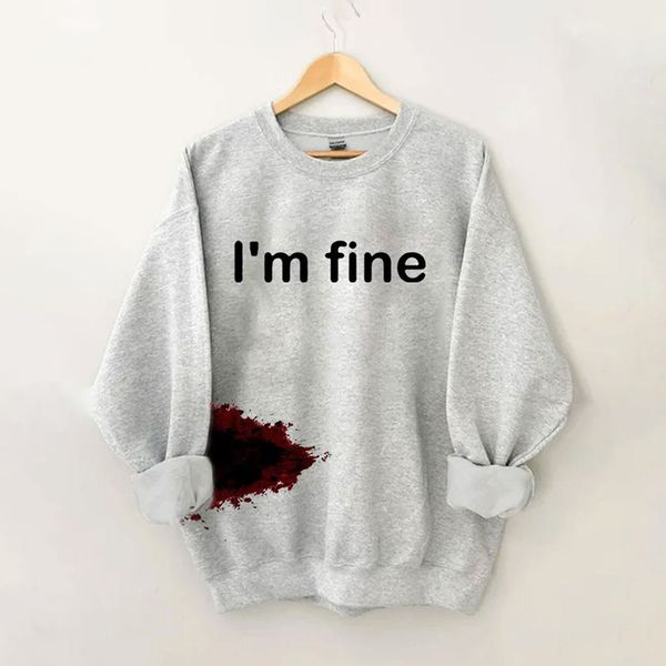 Halloween Funny I'M FINE Sweatshirt-carlalin