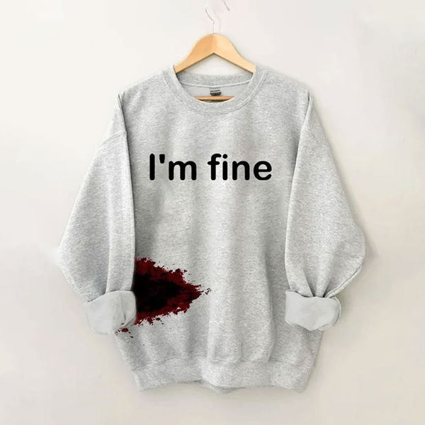 Halloween Funny I'M FINE Sweatshirt-carlalin