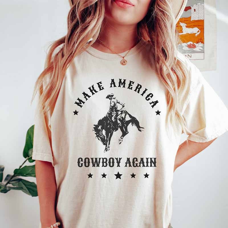 Leopard Print Cow Skull Cowgirl T-Shirt-carlalin