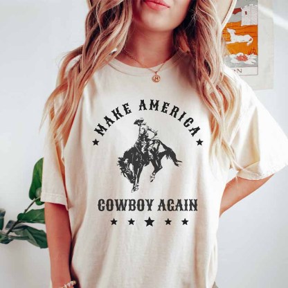 Leopard Print Cow Skull Cowgirl T-Shirt-carlalin