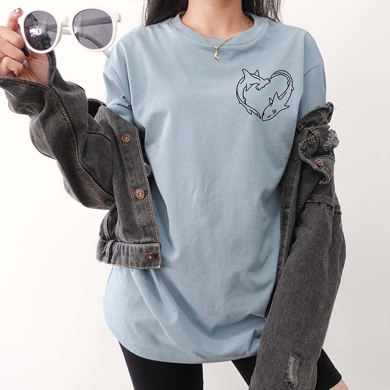 Cute Shark Pocket T-shirt-carlalin