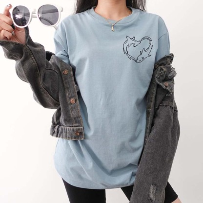 Cute Shark Pocket T-shirt-carlalin