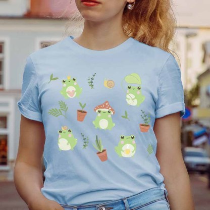 Garden And Cute Frog T-Shirt