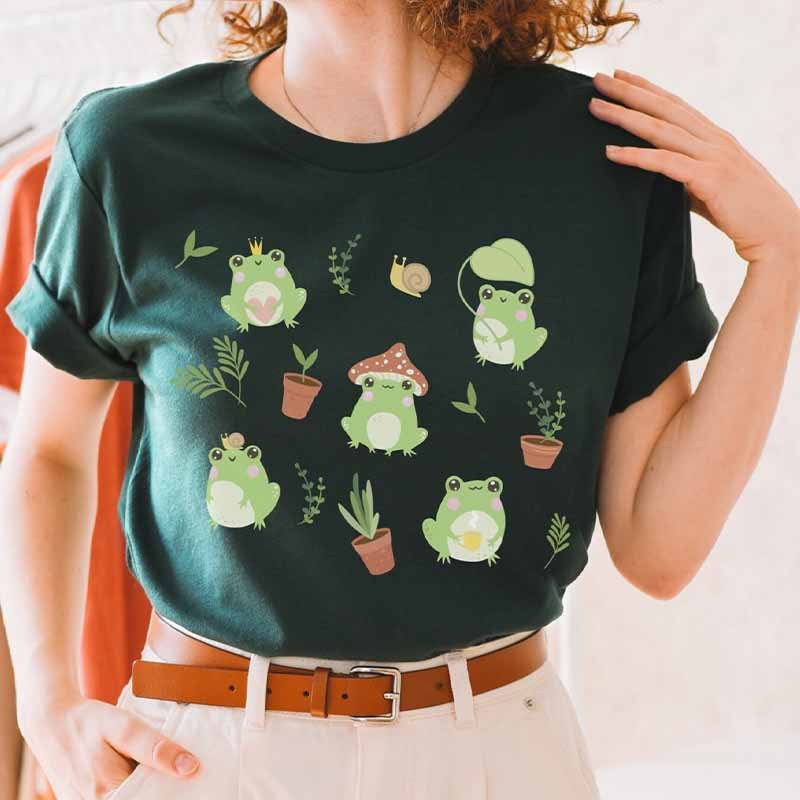Garden And Cute Frog T-Shirt
