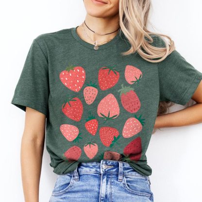 Cute Strawberry Fruit Gift T-Shirt-carlalin