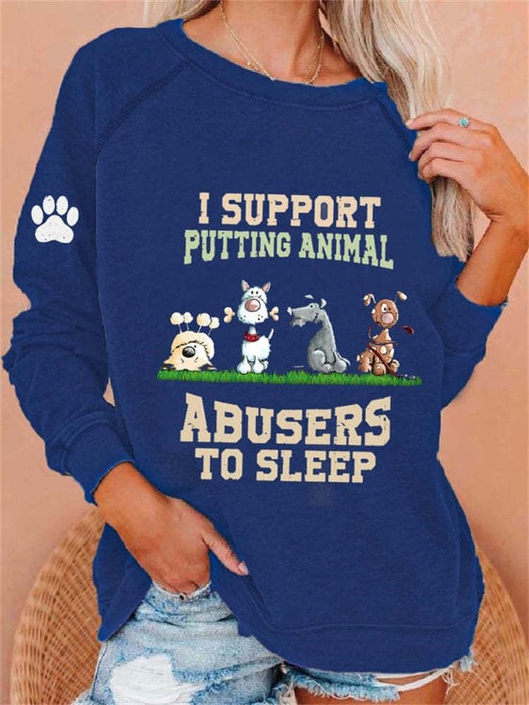 Punish Animal Cruelty Cute Dogs Paw Sweatshirt-carlalin