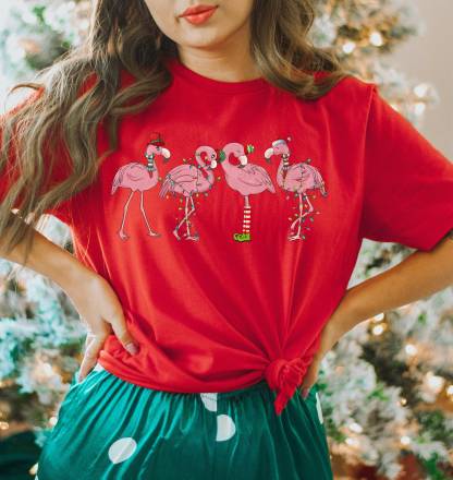 Flamingo Christmas shirts