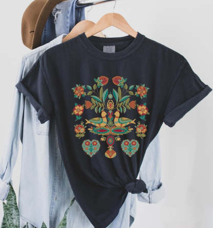 Scandinavian Folk Art Bird Shirt-carlalin