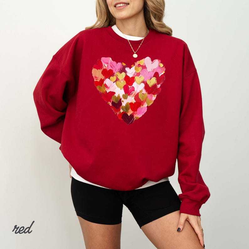 Valentine's Day heart shaped sweatshirt