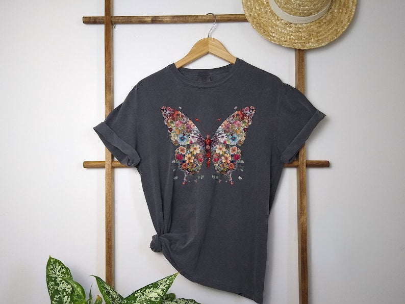 Butterfly Floral Shirt | Butterfly T-Shirt-carlalin
