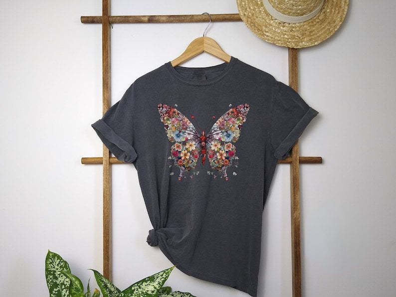 Butterfly Floral Shirt | Butterfly T-Shirt-carlalin