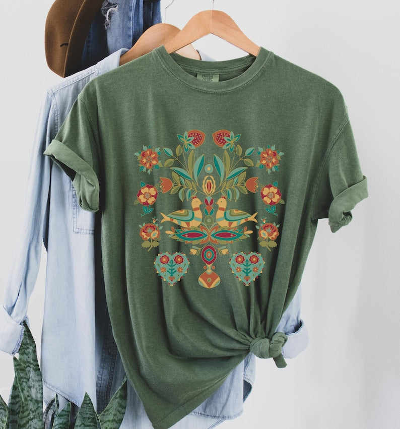 Scandinavian Folk Art Bird Shirt-carlalin