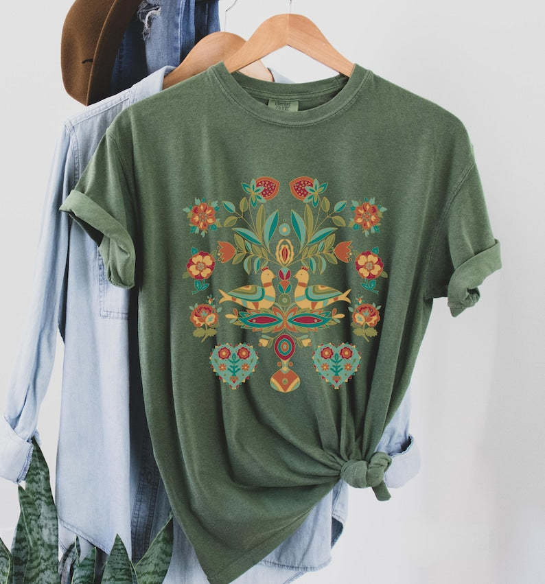 Scandinavian Folk Art Bird Shirt-carlalin