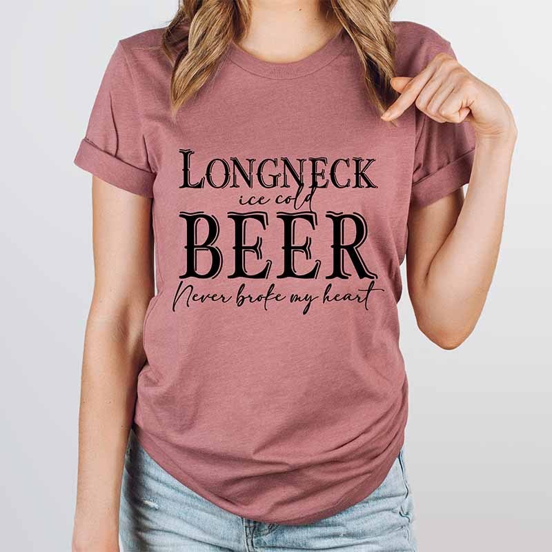 Longneck Ice Cold Beer Lyrics T-Shirt-carlalin