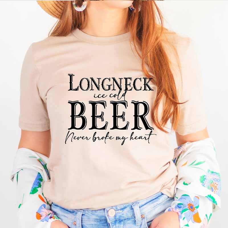 Longneck Ice Cold Beer Lyrics T-Shirt-carlalin