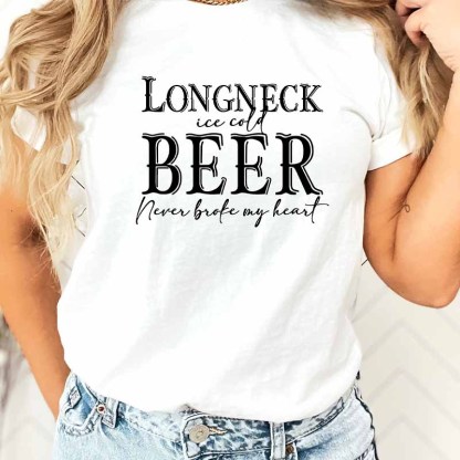 Longneck Ice Cold Beer Lyrics T-Shirt-carlalin