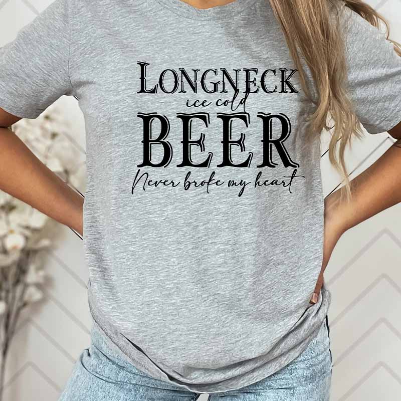 Longneck Ice Cold Beer Lyrics T-Shirt-carlalin