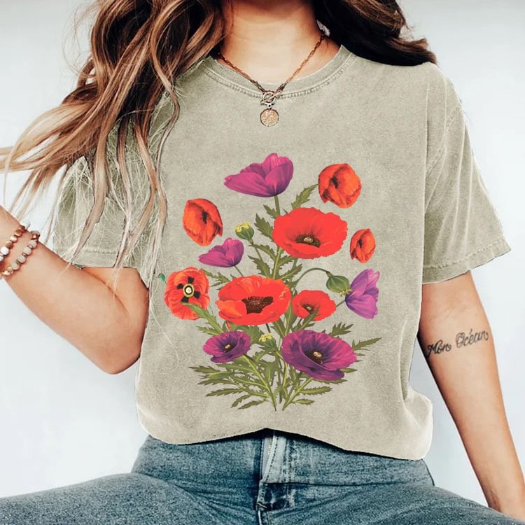 Victorian Flowers Wild Plant T-shirt-carlalin