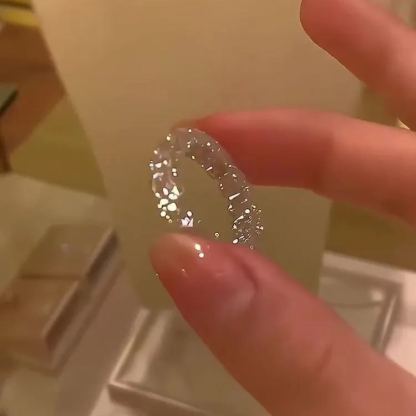 925 sterling silver star diamond ring, handmade, inlaid with 266 diamonds