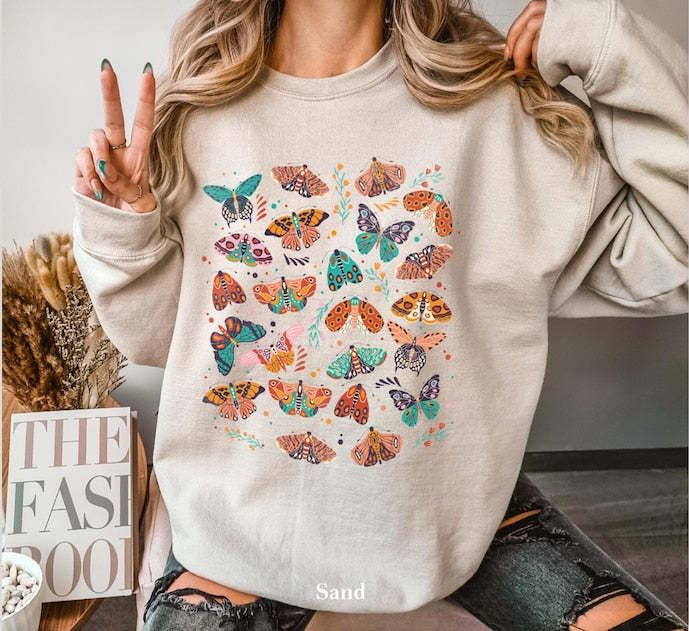 Unisex Boho Butterfly Sweatshirt-carlalin
