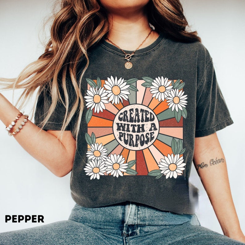 Here Comes the Sun Boho Flower T-Shirt-carlalin