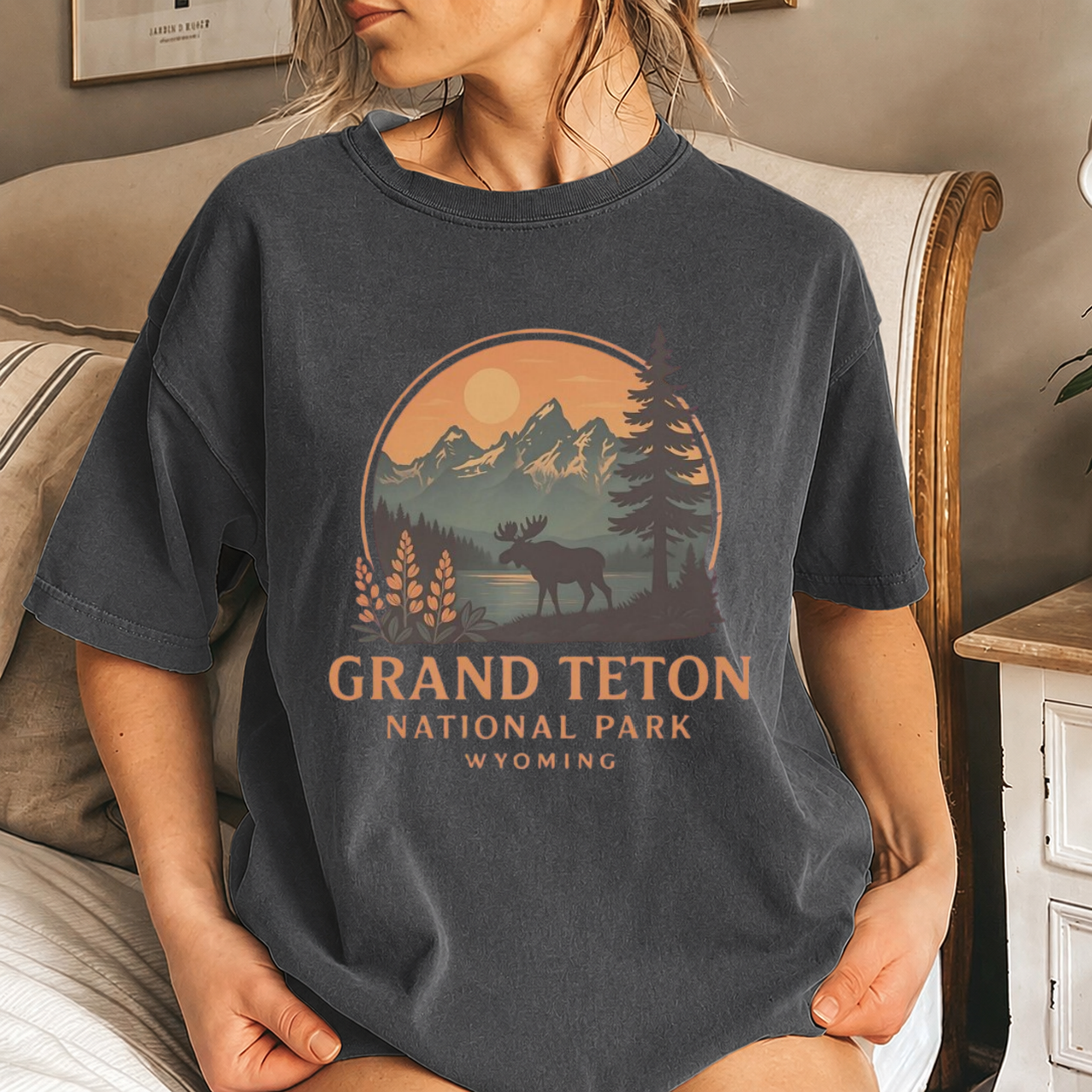 Retro Gand Teton National Park Comfort Colors T-shirt, Nature Lover Apparel, Wyoming Mountains Graphic Tee, Outdoor Adventure gift Hiking