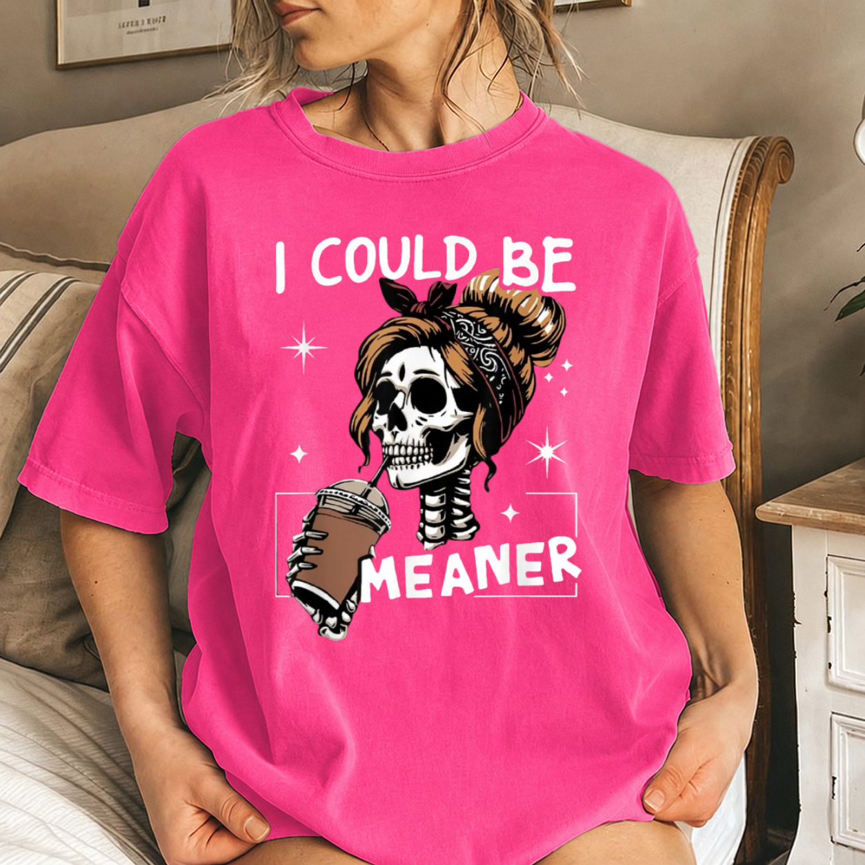 Funny Skull Coffee Lover Graphic Shirt