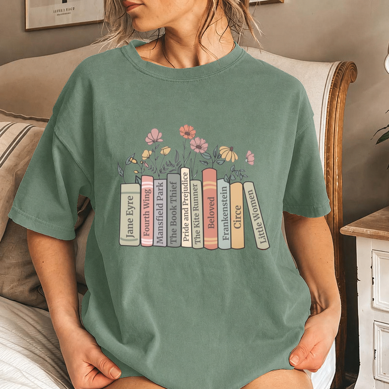 Personalized bookshelf sweater, custom book sweatshirt, birthday Christmas gift for her, book club shirt, reading fandom merch, librarian