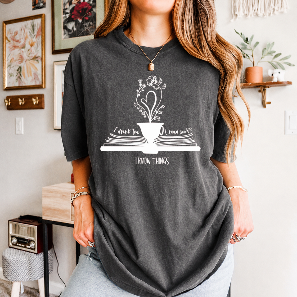 Drink Tea Read Books Be Happy Shirt, Book Lover Shirt, Tea Lover T-Shirt, Reading Tee, Book Lover Gift, Librarian Shirt, Teacher Shirt