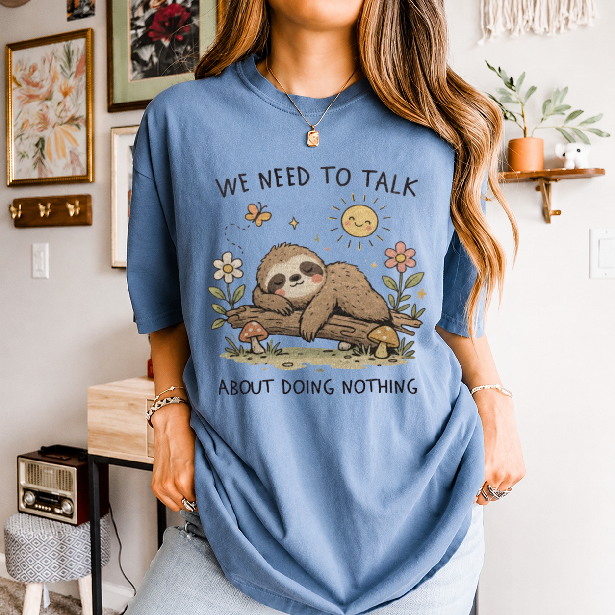 Sloth Baby Tee, Doing Nothing Y2K Slogan Top, Lazy Graphic 90s Tee