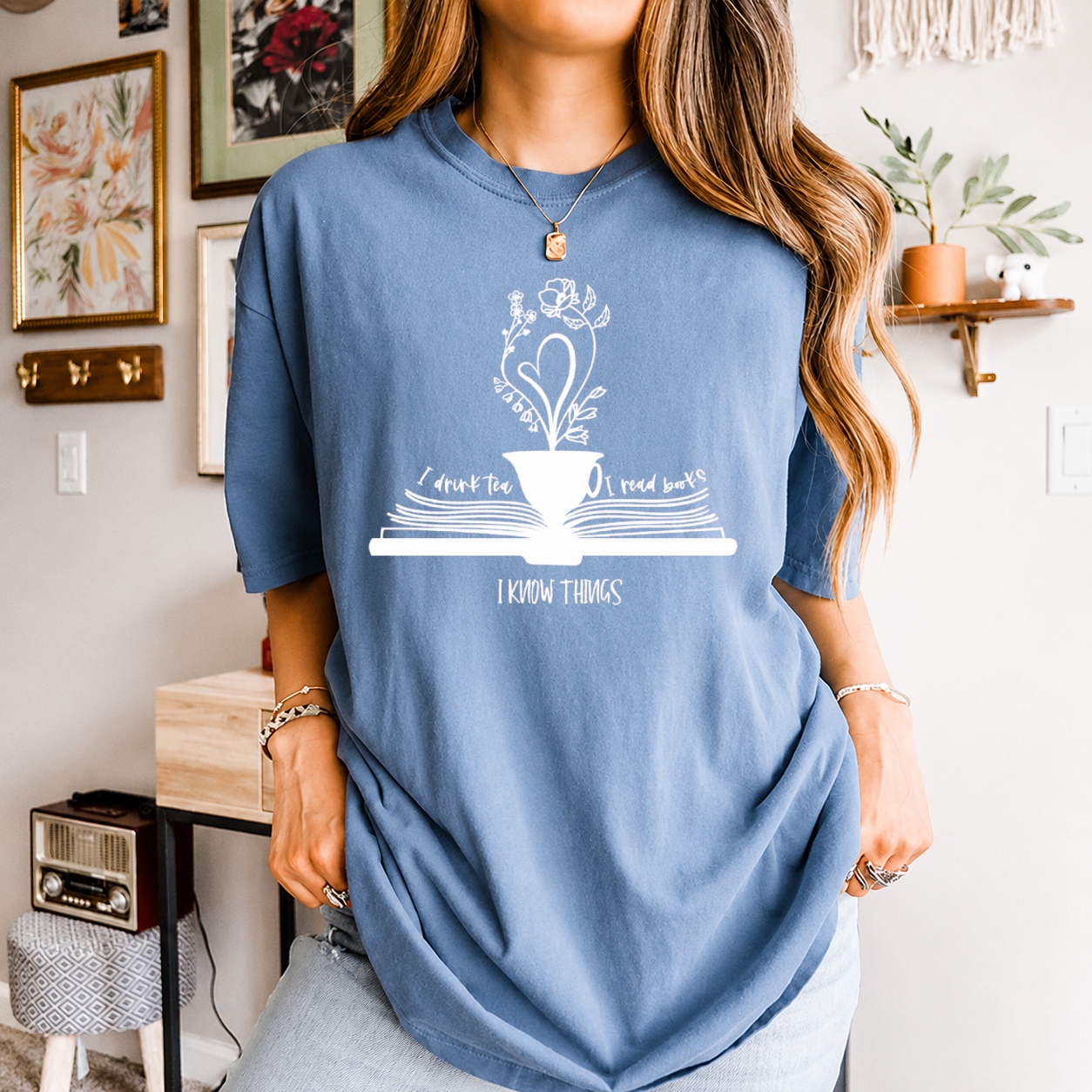 Drink Tea Read Books Be Happy Shirt, Book Lover Shirt, Tea Lover T-Shirt, Reading Tee, Book Lover Gift, Librarian Shirt, Teacher Shirt