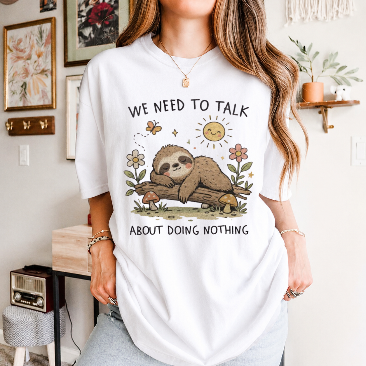 Sloth Baby Tee, Doing Nothing Y2K Slogan Top, Lazy Graphic 90s Tee
