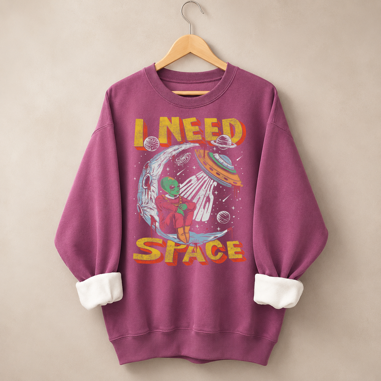 I Need Space Alien Graphic Sweatshirt