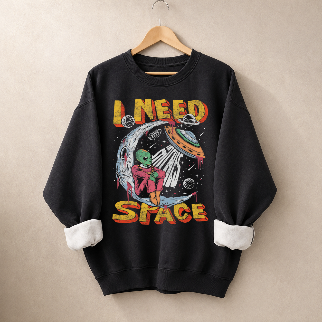 I Need Space Alien Graphic Sweatshirt