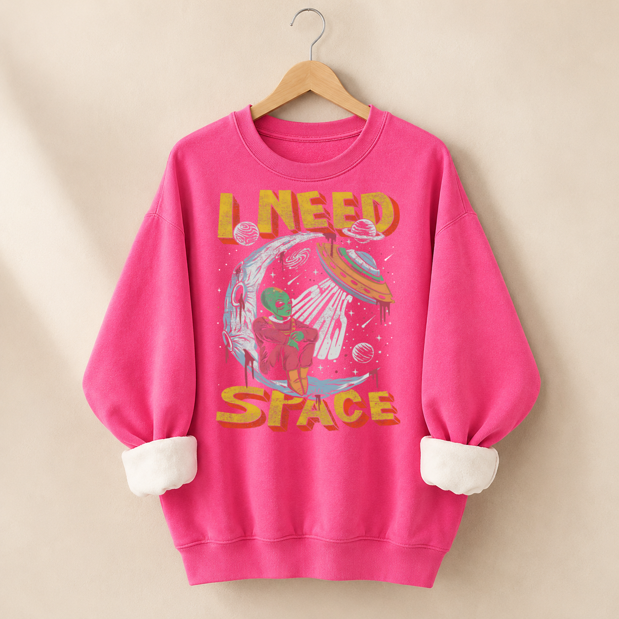 I Need Space Alien Graphic Sweatshirt