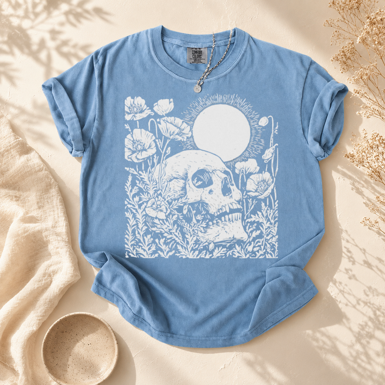 Floral Skull Graphic Tee