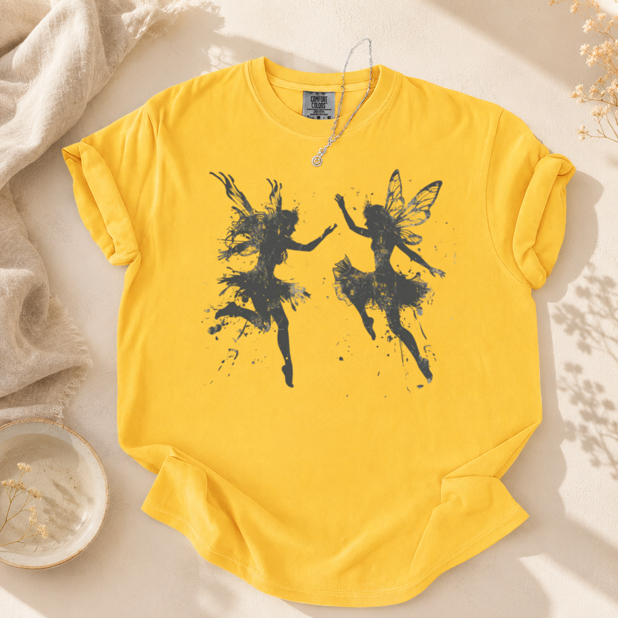 Fairy Grunge Shirt, Fairycore TShirt, Whimsigoth Clothing, Dancing Fairies, Faerie Dark Gothic Aesthetic, Oversized Comfort Colors