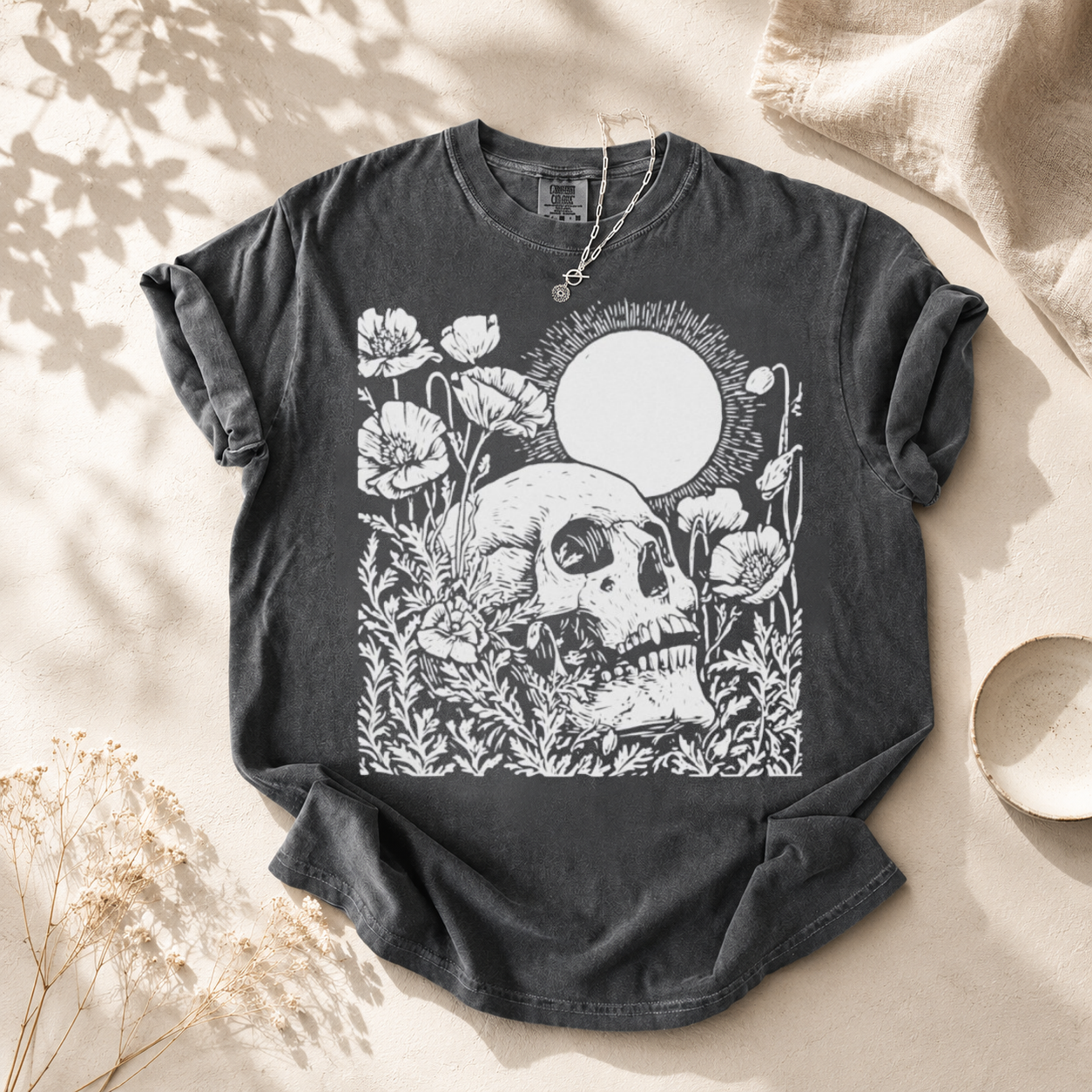 Floral Skull Graphic Tee