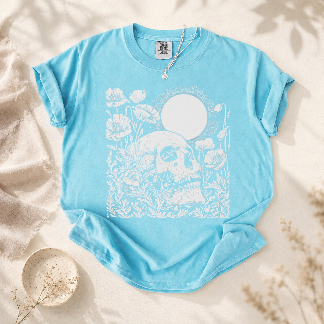 Floral Skull Graphic Tee