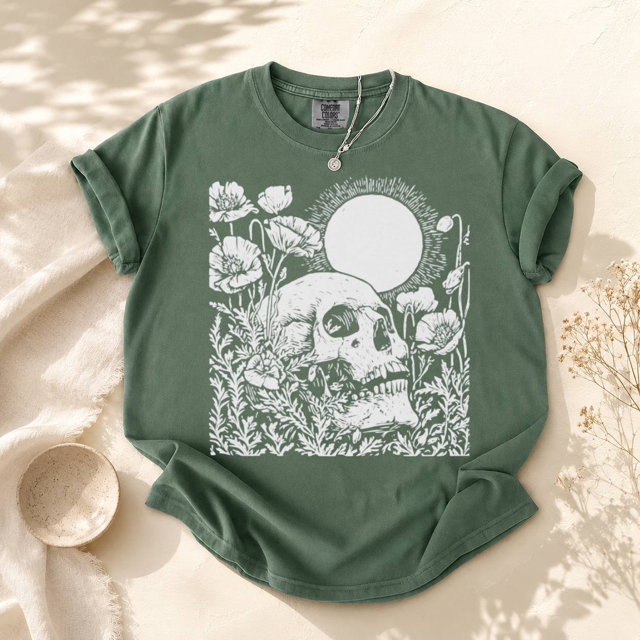 Floral Skull Graphic Tee