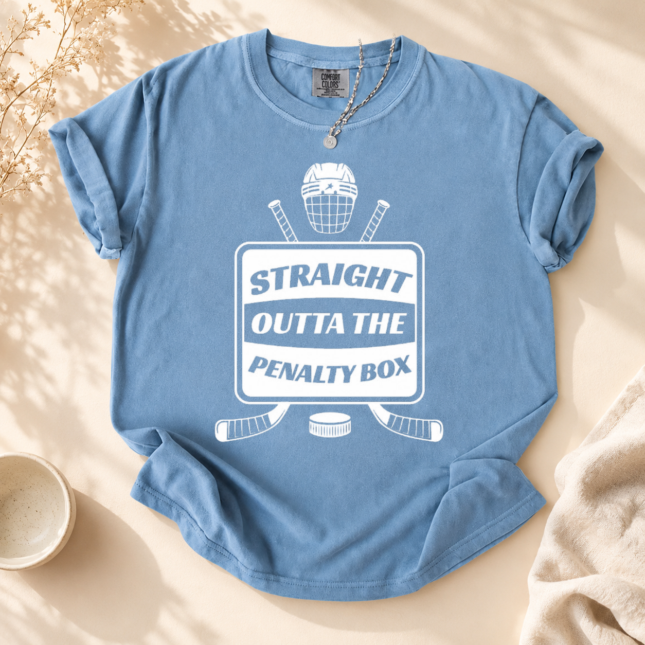 Straight Outta The Penalty Box Shirt, Funny Ice Hockey Player T-Shirt, Hockey Gift Tee, Rink Humor Shirt, Hockey Lover Tee Sports Player Top