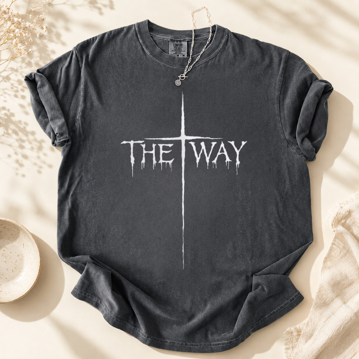 "THE WAY" Graphic Cross T-Shirt | Gothic Grunge Streetwear Tee