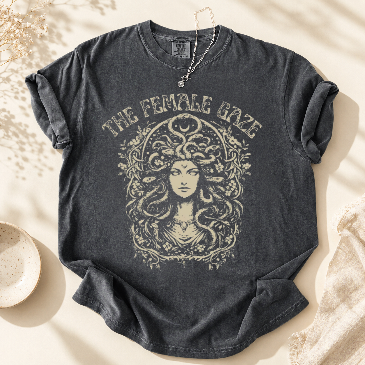 Medusa 'The Female Gaze' T-Shirt | Mystic Dark Academia Apparel