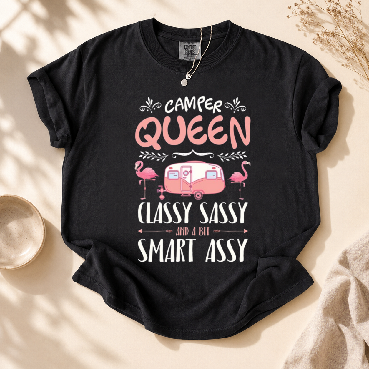 Camper Queen Classy Sassy And A Bit Smart Assy T-Shirt, Camping Shirts, Camp Shirts, Camping Gift, Funny Camper Shirt, Happy Camper Shirt