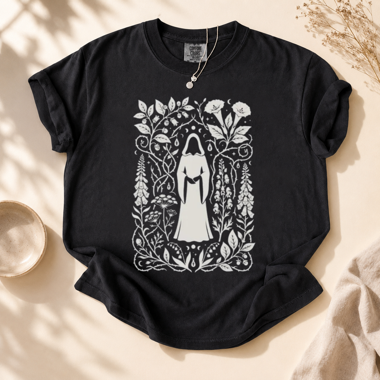 Poisonous Plants Witch T-Shirt, Botanical Goth Cottagecore Herbology Tee