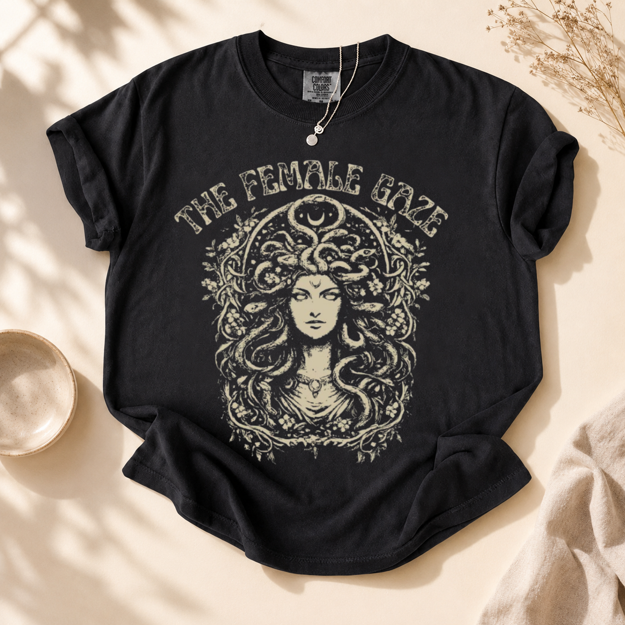 Medusa 'The Female Gaze' T-Shirt | Mystic Dark Academia Apparel