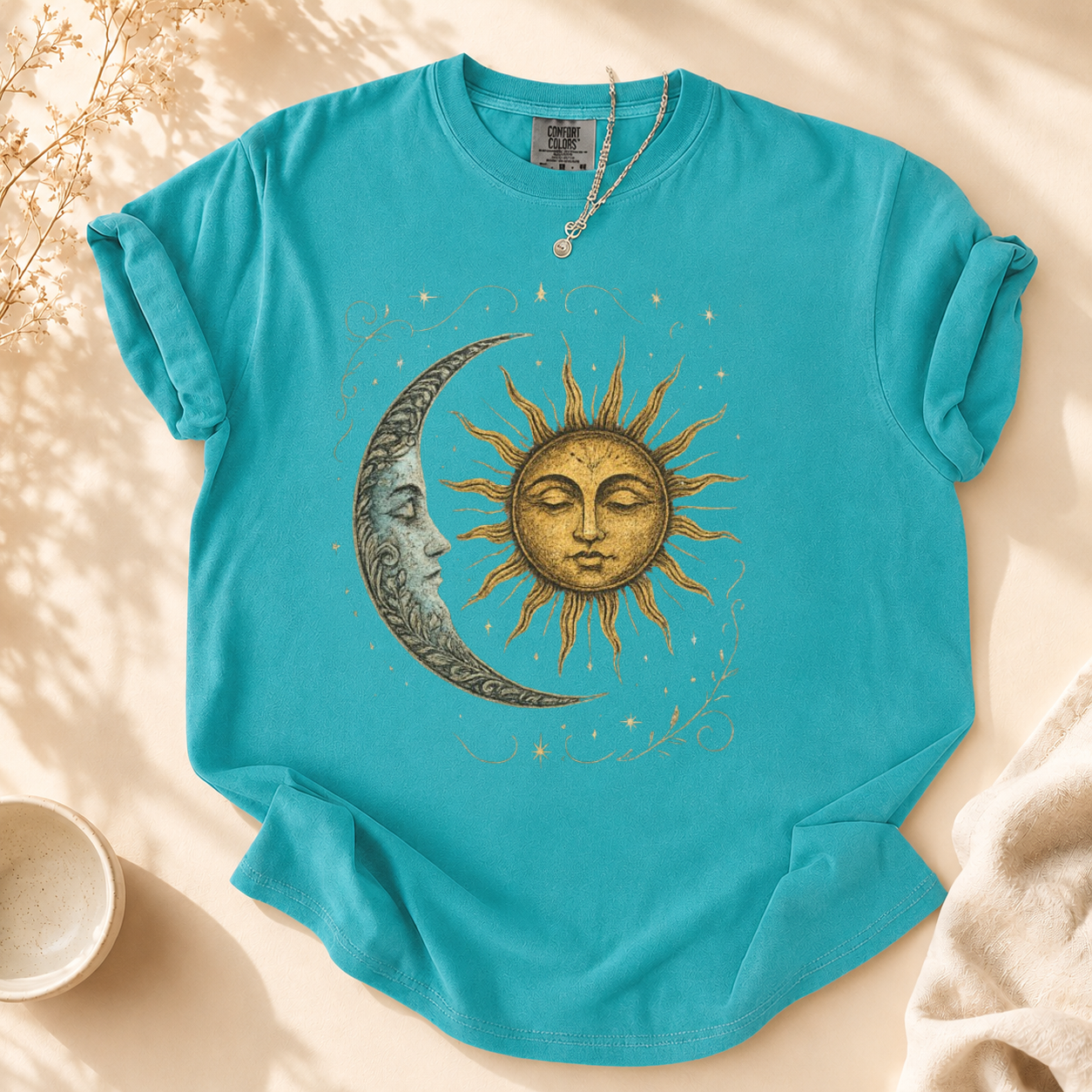 Boho Celestial Moon and Sun Tee