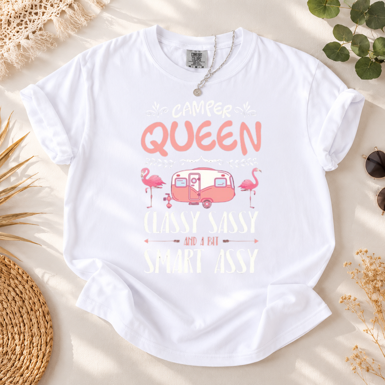 Camper Queen Classy Sassy And A Bit Smart Assy T-Shirt, Camping Shirts, Camp Shirts, Camping Gift, Funny Camper Shirt, Happy Camper Shirt