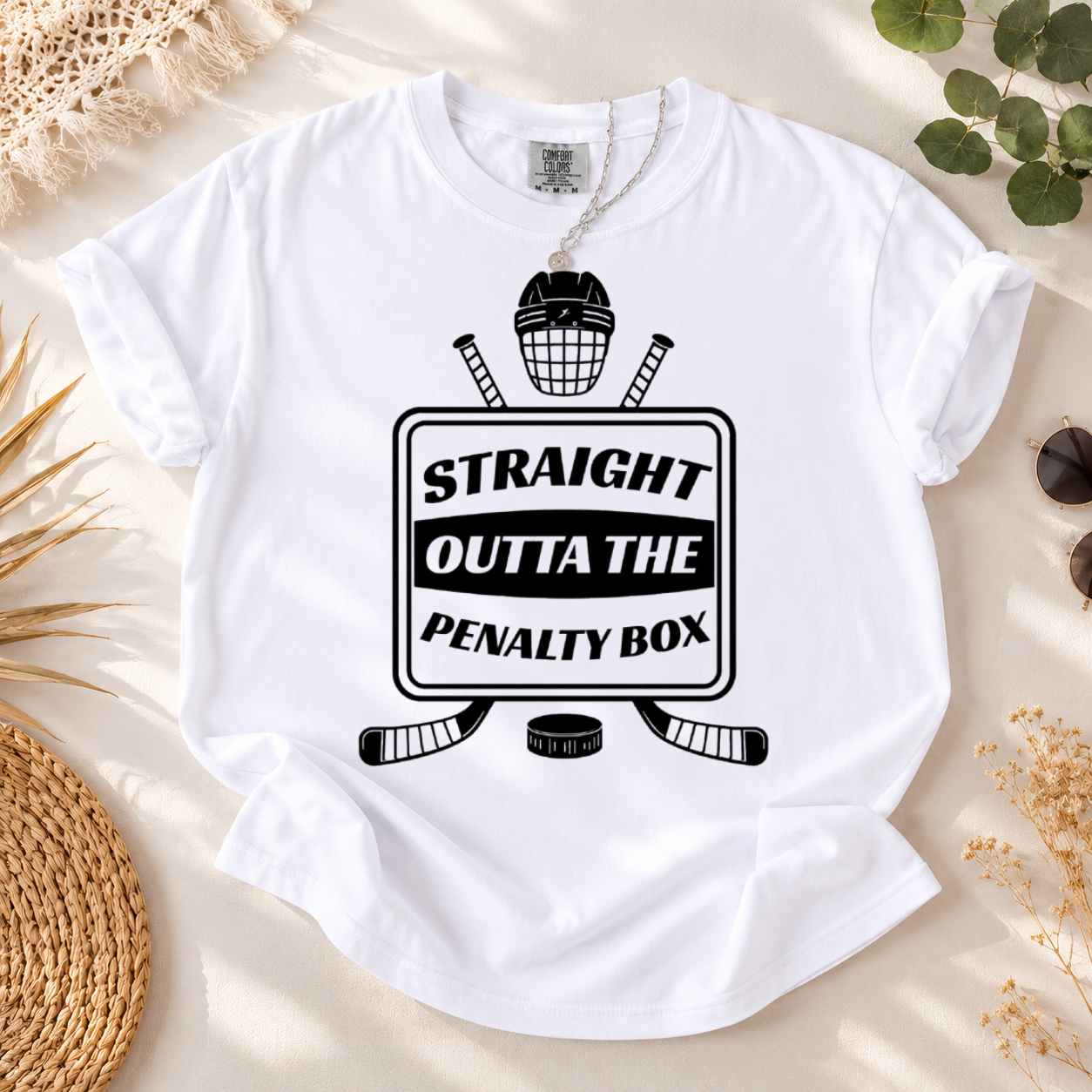 Straight Outta The Penalty Box Shirt, Funny Ice Hockey Player T-Shirt, Hockey Gift Tee, Rink Humor Shirt, Hockey Lover Tee Sports Player Top