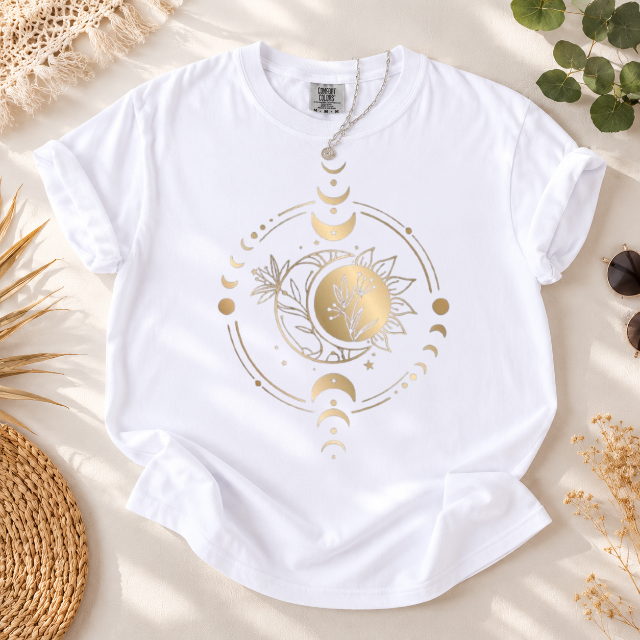 Mystic Moon And Sun Shirt, Mystical Moon Phase Shirt, Moon Phase T-Shirt, Boho Vintage Moon Shirt, Celestial Moon Shirt, Spiritual T-Shirt